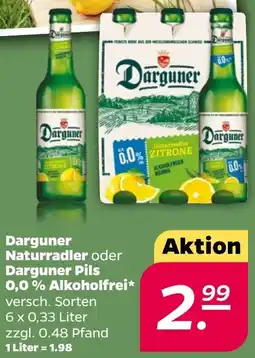 NETTO Darguner Naturradler oder Darguner Pils 0,0% Alkoholfrei Angebot