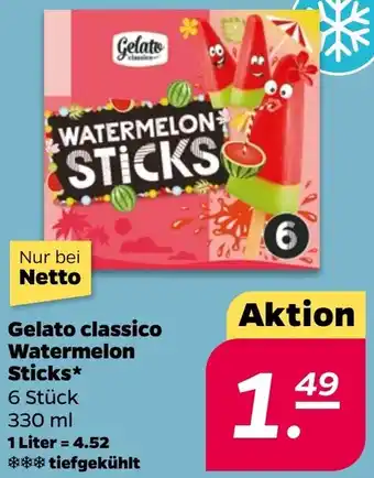 NETTO Gelato classico Watermelon Sticks Angebot
