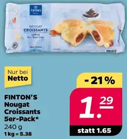 NETTO FINTON'S Nougat Croissants 5er-Pack Angebot
