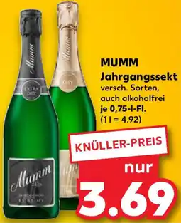Kaufland MUMM Jahrgangssekt Angebot