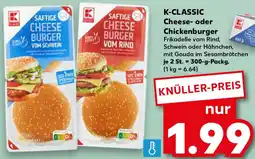 Kaufland K-CLASSIC Cheese- oder Chickenburger Angebot