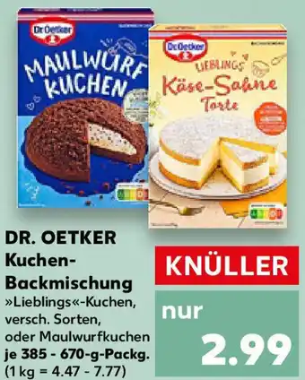 Kaufland DR. OETKER Kuchen Backmischung Angebot