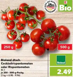 Kaufland Bioland dtsch. Cocktailrispentomaten oder Rispentomaten Angebot