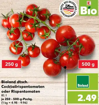 Kaufland Bioland dtsch. Cocktailrispentomaten oder Rispentomaten Angebot