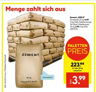 Hellweg Zement „cem ii“ Angebot