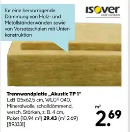 Hellweg Isover trennwandplatte „akustic tp 1“ Angebot