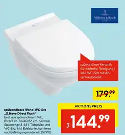 Hellweg Villeroy & boch spülrandloses wand-wc-set „o.novo direct flush“ Angebot