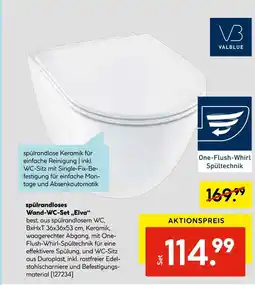 Hellweg Valblue spülrandloses wand-wc-set „elva“ Angebot