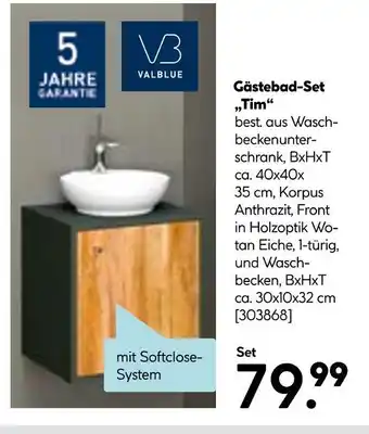 Hellweg Valblue gästebad-set „tim“ Angebot