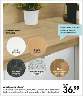Hellweg Arbeitsplatte „basic“ Angebot