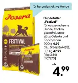 Hellweg Josera hundefutter „festival” Angebot