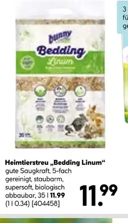 Hellweg Bunny heimtierstreu „bedding linum“ Angebot
