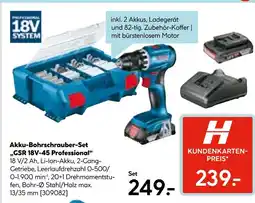 Hellweg Bosch akku-bohrschrauber-set gsr 18v-45 professional Angebot
