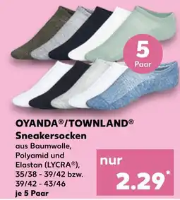 Kaufland Oyanda/townland sneakersocken Angebot