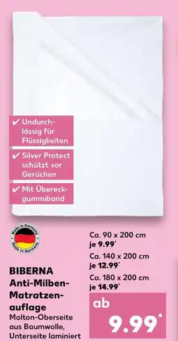 Kaufland Biberna anti-milben-matratzenauflage Angebot