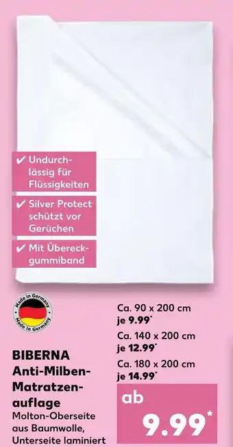 Kaufland Biberna anti-milben-matratzenauflage Angebot