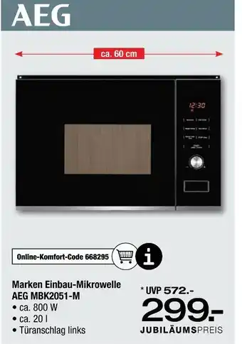 Ostermann Aeg marken einbau-mikrowelle aeg mbk2051-m Angebot