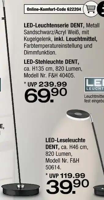 Ostermann Led-leuchtenserie dent Angebot