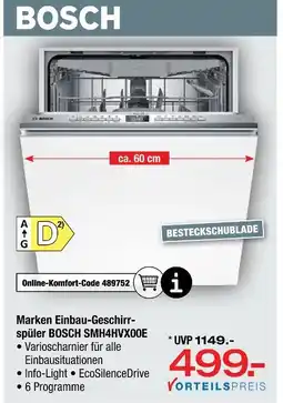 Ostermann Bosch marken einbau-geschirrspüler smh4hvx00e Angebot