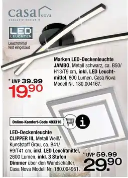 Ostermann Casa nova led-deckenleuchte jambo oder led-deckenleuchte clipper iii Angebot