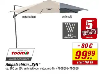 toom Baumarkt Toom ampelschirm „sylt“ Angebot