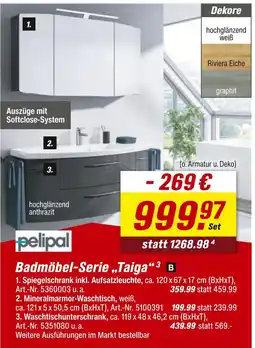 toom Baumarkt Pelipal badmöbel-serie „taiga“ Angebot