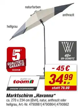 toom Baumarkt Toom marktschirm 'havanna' Angebot