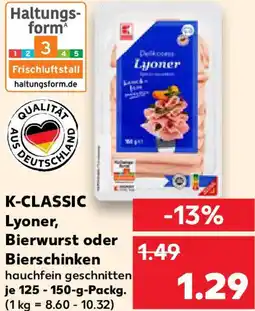 Kaufland K-CLASSIC Lyoner, Bierwurst oder Bierschinken Angebot