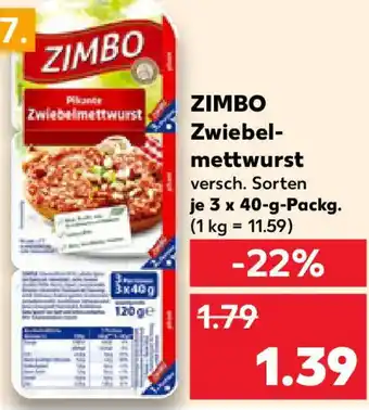 Kaufland ZIMBO Zwiebelmettwurst Angebot
