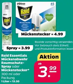 NETTO Raid Essentials Mückenabwehr Raumschutz Spray oder Mückenstecker Angebot