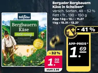 NETTO Bergader Bergbauern Käse in Scheiben Angebot