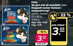 NETTO Felix So gut wie es aussieht oder Doppelt lecker Katzennassnahrung Angebot