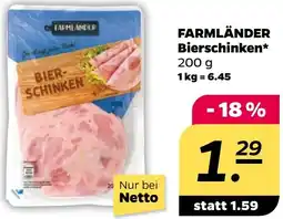 NETTO FARMLÄNDER Bierschinken Angebot