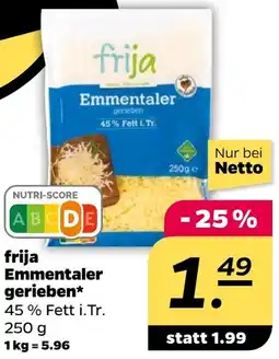 NETTO frija Emmentaler gerieben Angebot