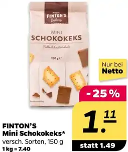 NETTO FINTON'S Mini Schokokeks Angebot