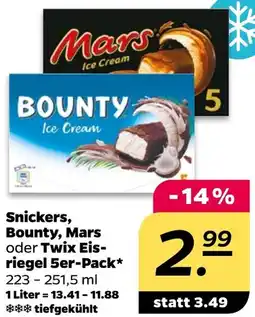NETTO Snickers, Bounty, Mars oder Twix Eisriegel 5er-Pack Angebot