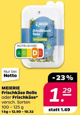 NETTO MEIERIE Frischkäse Rolle oder Frischkäse Angebot