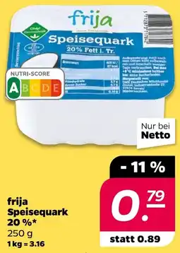 NETTO frija Speisequark 20% Angebot
