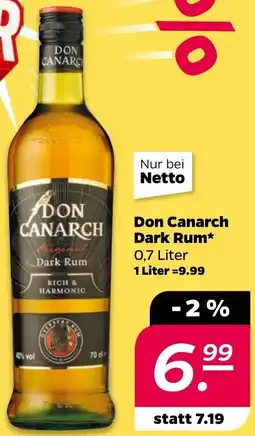 NETTO Don Canarch Dark Rum Angebot