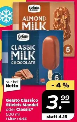 NETTO Gelato Classico Stieleis Mandel oder Classic Angebot