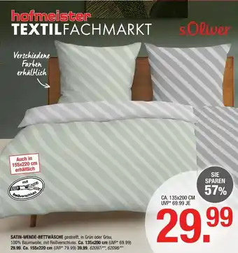 Hofmeister S.oliver satin-wende-bettwäsche Angebot