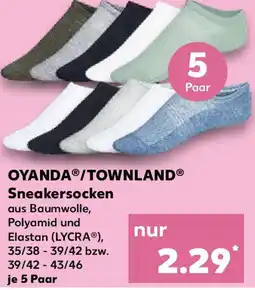 Kaufland OYANDA/TOWNLAND Sneakersocken Angebot