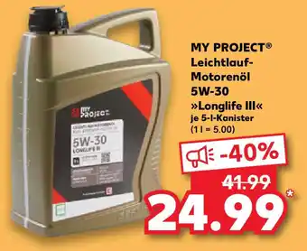 Kaufland MY PROJECT Leichtlauf- Motorenöl Longlife III Angebot
