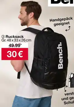 Woolworth Bench Rucksack Gr. 48x33x26 cm Angebot