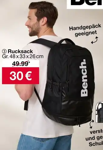 Woolworth Bench Rucksack Gr. 48x33x26 cm Angebot