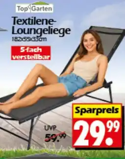 Wreesmann Top Garten Textilene Loungeliege Angebot