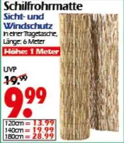 Wreesmann Schilfrohrmatte Sicht- und Windschutz Angebot