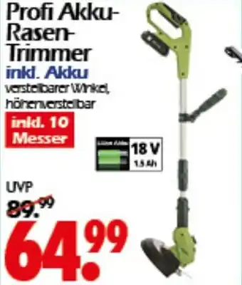 Wreesmann Profi Akku- Rasen- Trimmer inkl. Akku Angebot