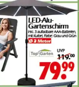 Wreesmann LED-Alu- Gartenschirm Top Garten Angebot