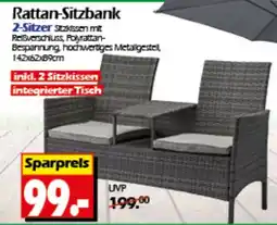 Wreesmann Rattan-Sitzbank 2-Sitzer Angebot
